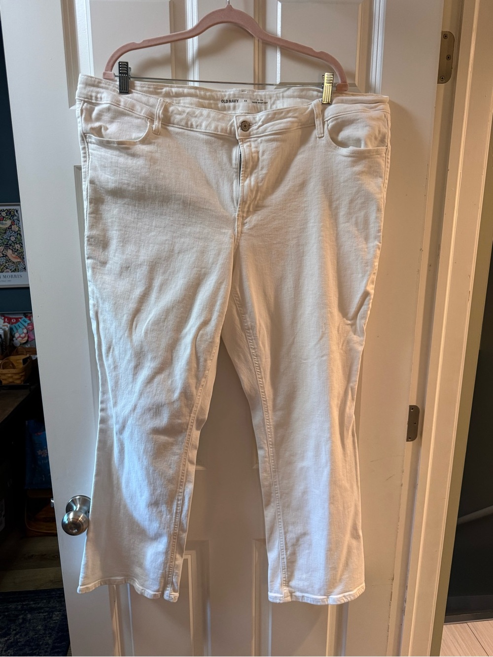 Old Navy White Mid-Rise Bootcut Jeans